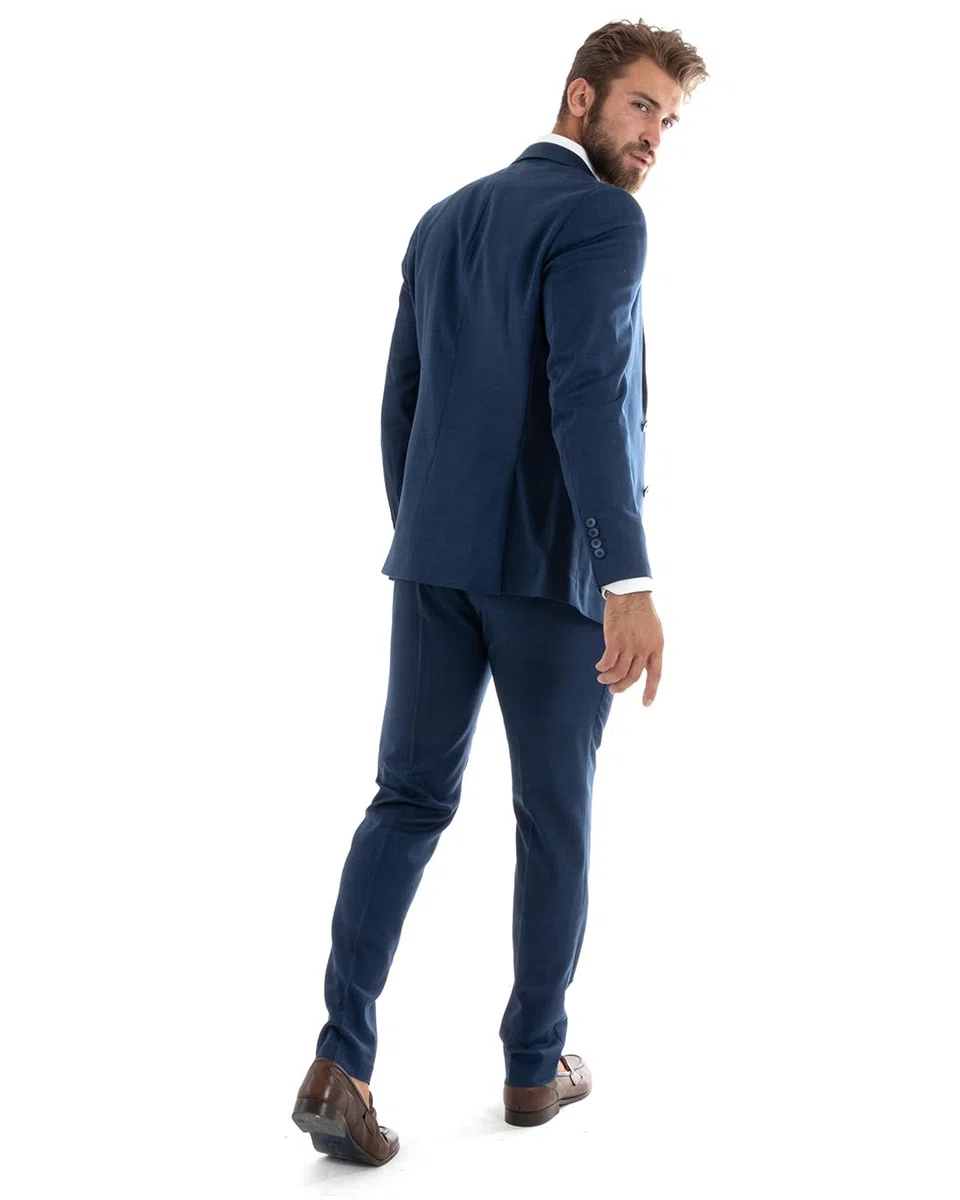 Abito Uomo Outfit Completo Giacca Pantalone Melangiato Cerimonia Elegante Casual