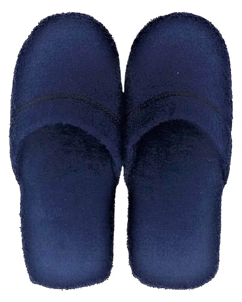 LCF Pantofole in spugna 100% cotone, Made in Italy (uomo, blu)