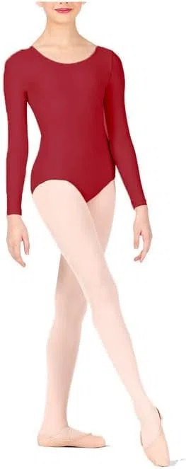 Prime fashions - Body a maniche lunghe da ragazza e donna - Nylon lucido - Vestibilità comoda