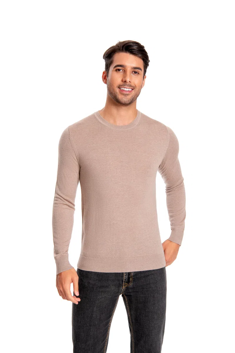 Men's 100% Extrafine Merino Wool Long Sleeve Crew Neck Jumper