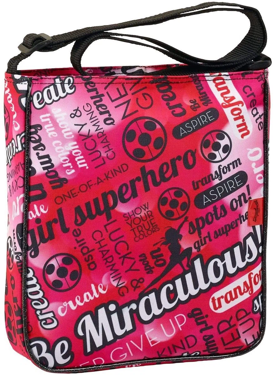 Ladybug & Cat Noir Borsa a Tracolla Messenger 21 x 4,5 x 25 cm
