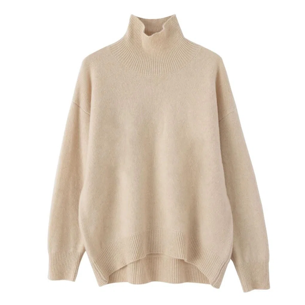 Maglioni da donna in lana a collo alto allentato casual pullover morbido capispalla maglioni
