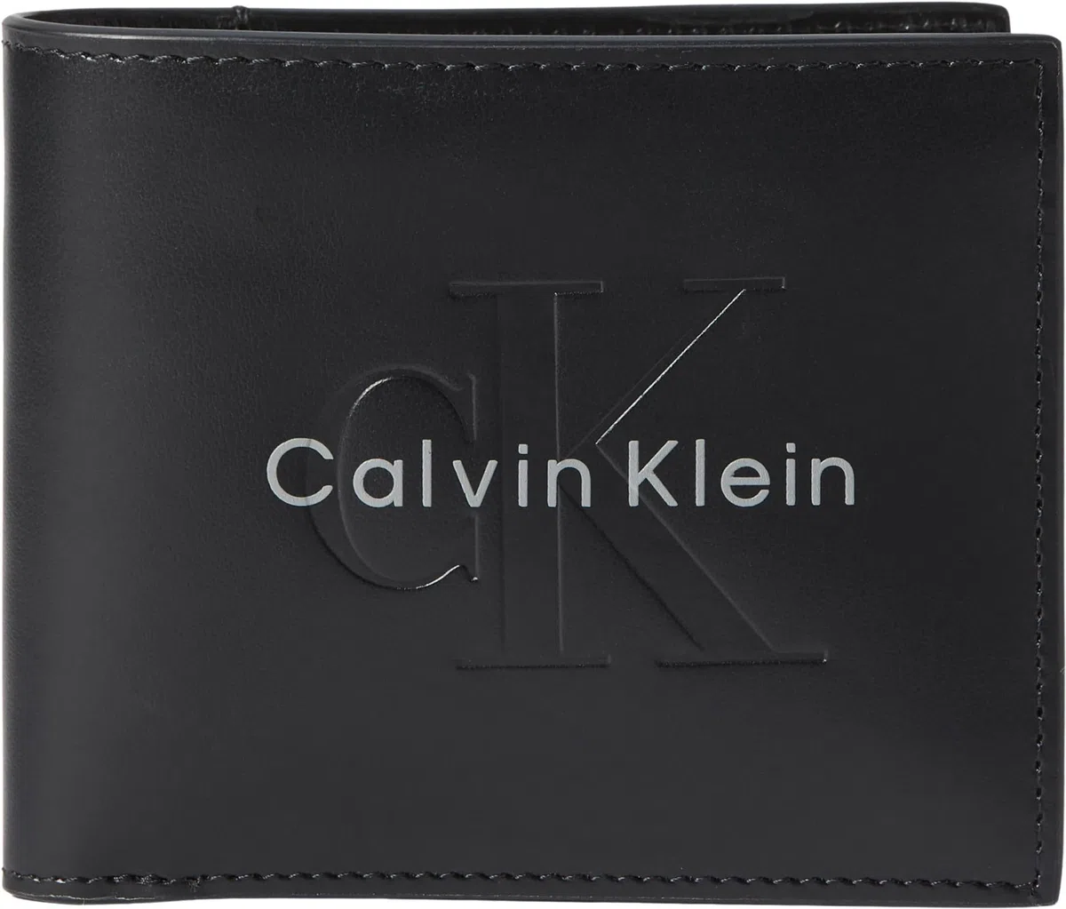 Calvin Klein Bold Billfold W/Coin LV04D1156G Uomo Nero, Taglia Unica
