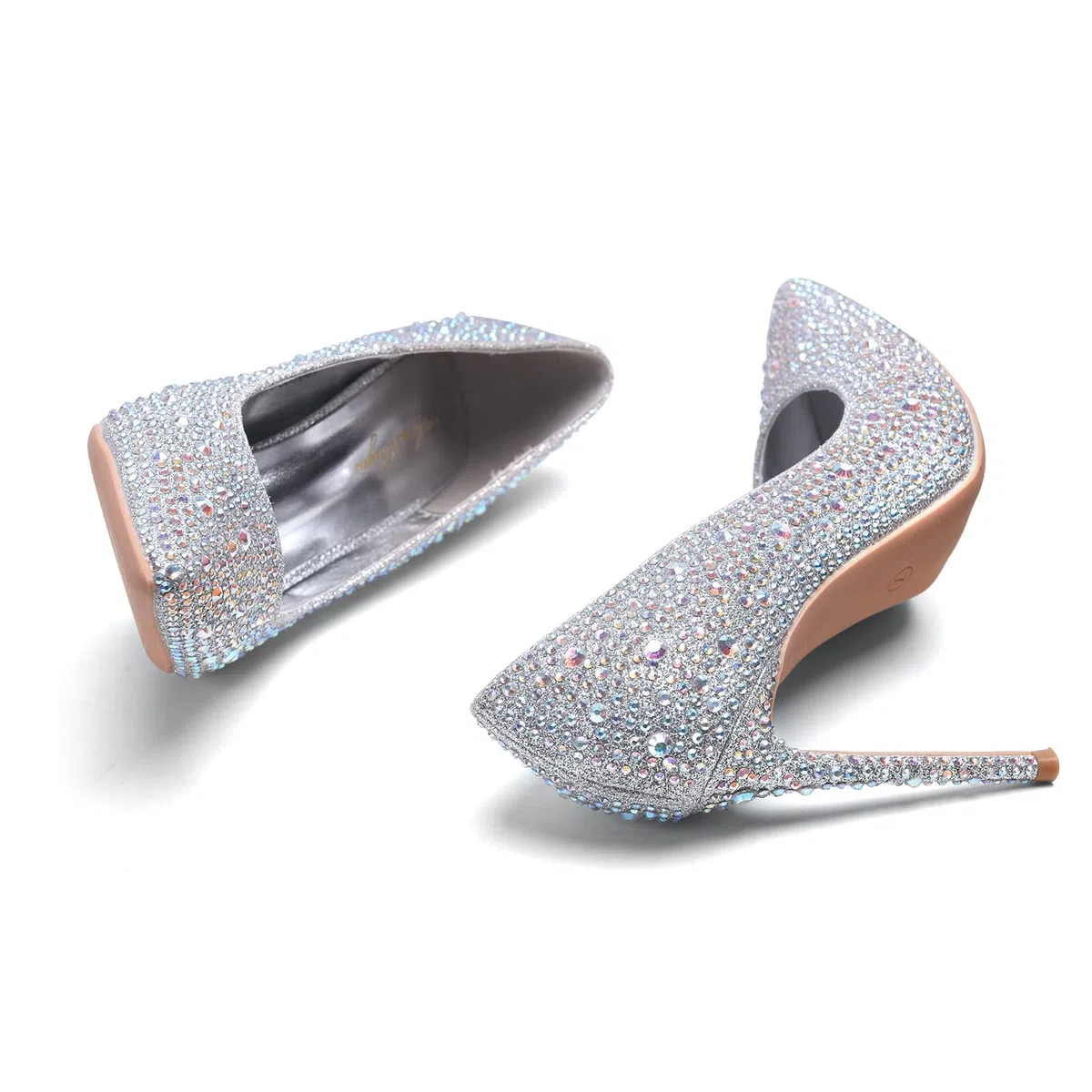 GENSHUO Scarpe Decolte Donna con Tacco a Spillo da 10 cm,Sexy Alto Tacco a Punta per Feste,Balli di Fine Anno,Matrimonio con Tacco a Spillo