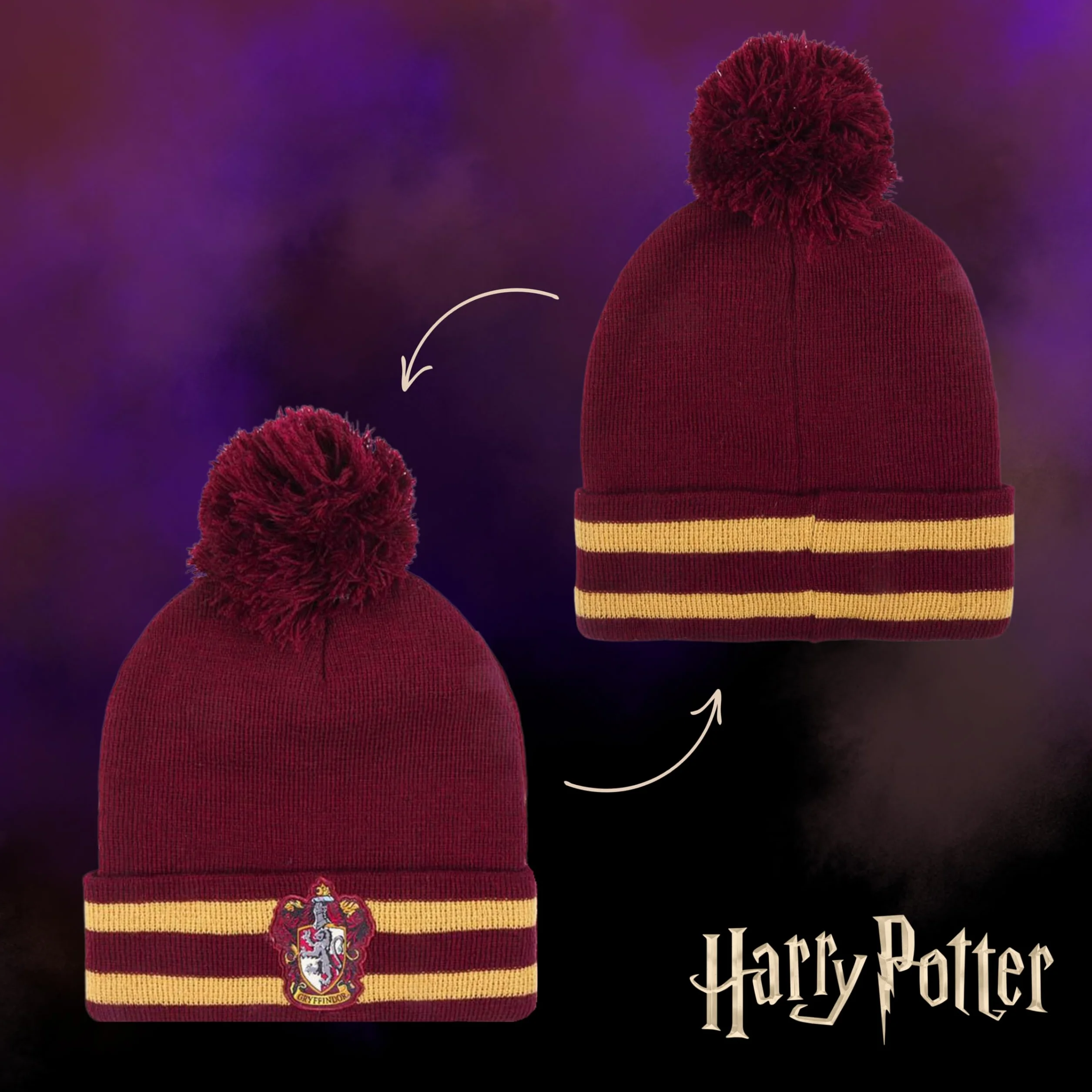 Harry Potter Cappello e Sciarpa, Set Invernale per Bambini e Ragazzi, Cappello e Sciarpa di Hogwarts Grifondoro Serpeverde Corvonero e Tassorosso, Accessori Invernali