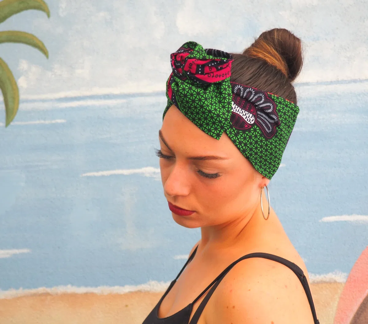 Generico Fascia capelli BANDANASARTE con ferretto modellabile,100% cotone pregiato WAX