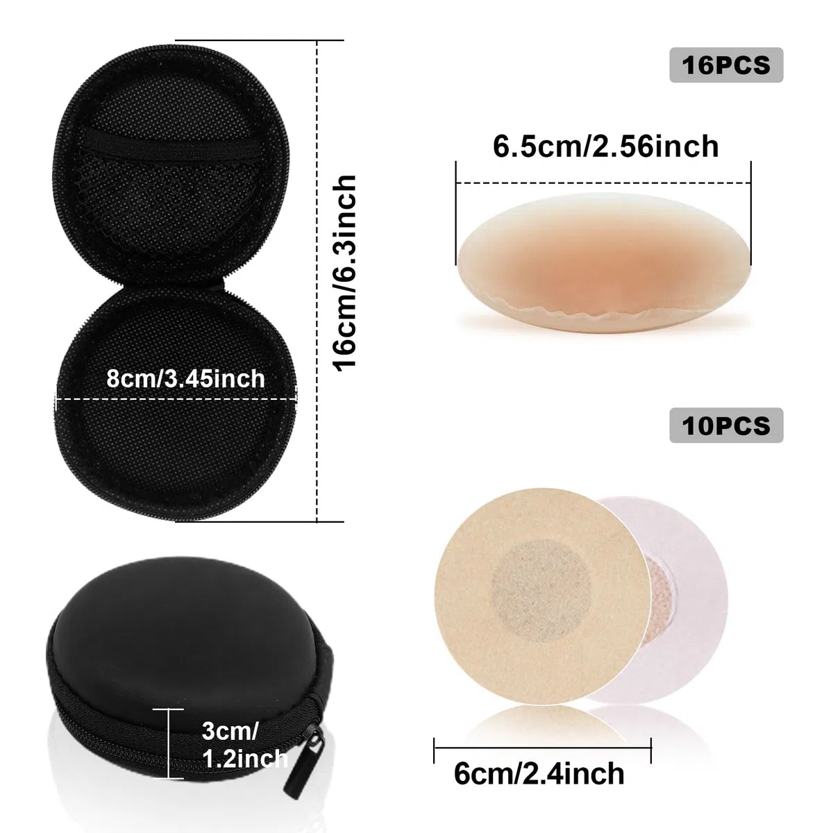 MIVAIUN 8 Paia Copricapezzoli Silicone, 10 pcs Adesivi Copricapezzoli, Copri Capezzoli in Silicone Riutilizzabile Copri Capezzoli da Donna, Nipple Cover Invisibile Senza Spalline Reggiseno per Ragazza