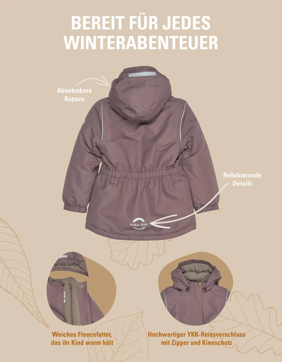 Mikk-line Giacca invernale per bambini (80/152), giacca calda, riflettente e impermeabile, traspirante e antivento, con colonna d'acqua di 20.000 mm, perfetta come giacca da neve