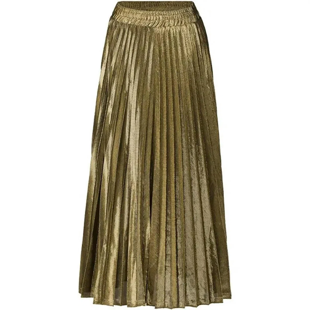 Gonna Lunga Donna Gonna da Festa della Gonna A Maglia Lunghe A Pieghe per Fisarmonica Oro Oro da Donna-Oro-l
