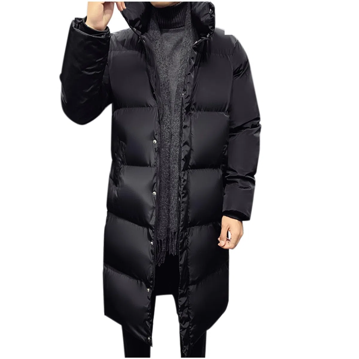 Piumino con cappuccio da uomo, cappotti lunghi trapuntati da uomo leggero piumino parka giacche antivento piumino lungo inverno caldo piumini lunghi piumini impermeabili cappotti invernali