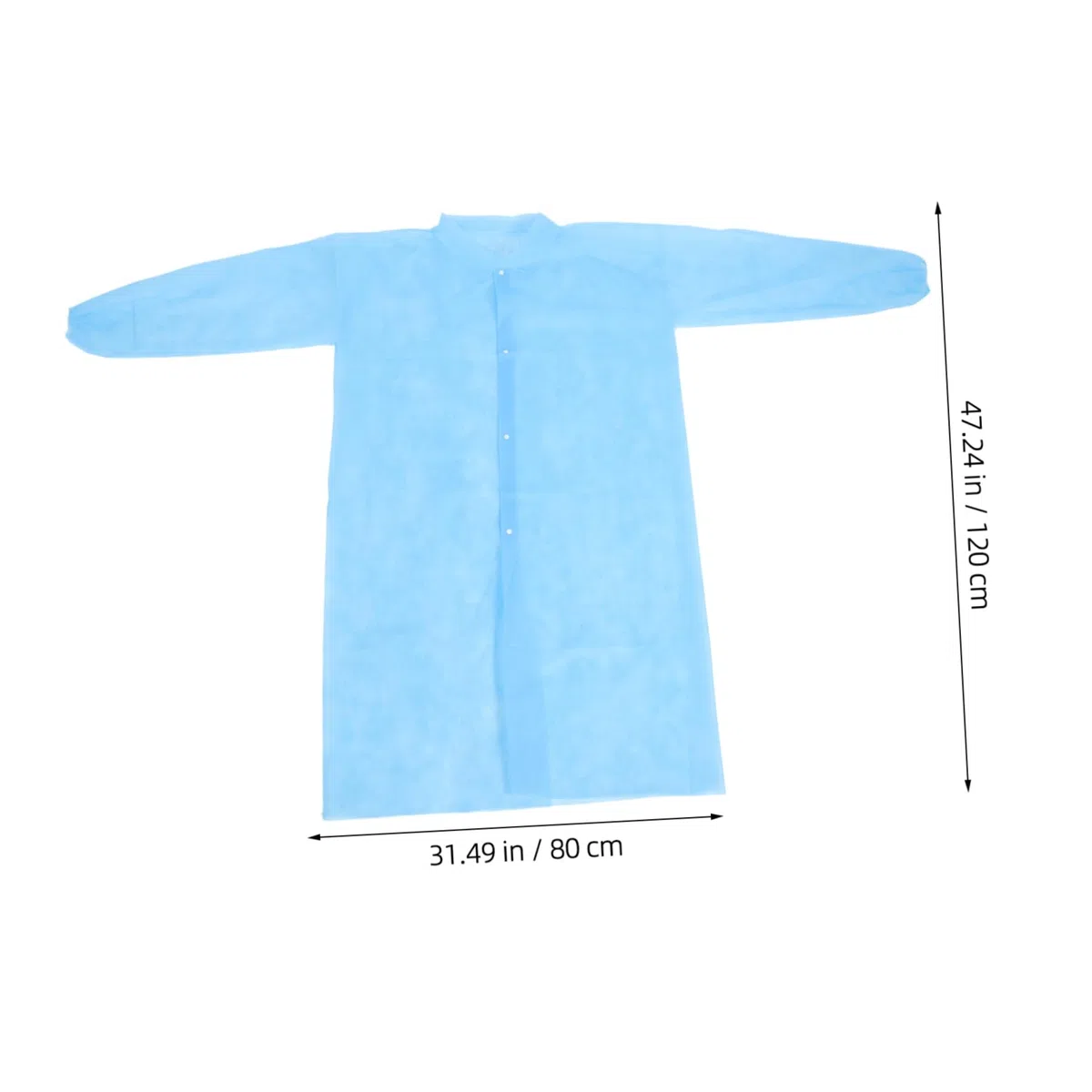 TEHAUX Camici da Laboratorio con Bottoni 10 Pezzi Blu Monouso Non Tessuto Leggero per Ambienti di Lavoro Protettivi e Multiuso