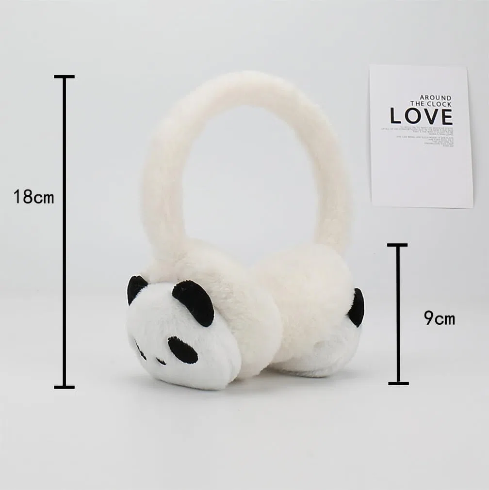 Paraorecchie di Panda Copre Orecchie Regolabile Bambina Ragazzo Paraorecchie Inverno Sci Moto Viaggio Scaldamani Peluche Caldo Copertura Orecchie Contro il Freddo Orecchio Protect Morbido