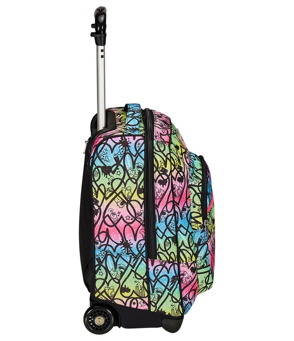 Seven Zaino Trolley, Scuola Elementare, Doppio Uso, Doppio Scomparto, Spallacci a Scomparsa, Bambina, Jump Love, rosa