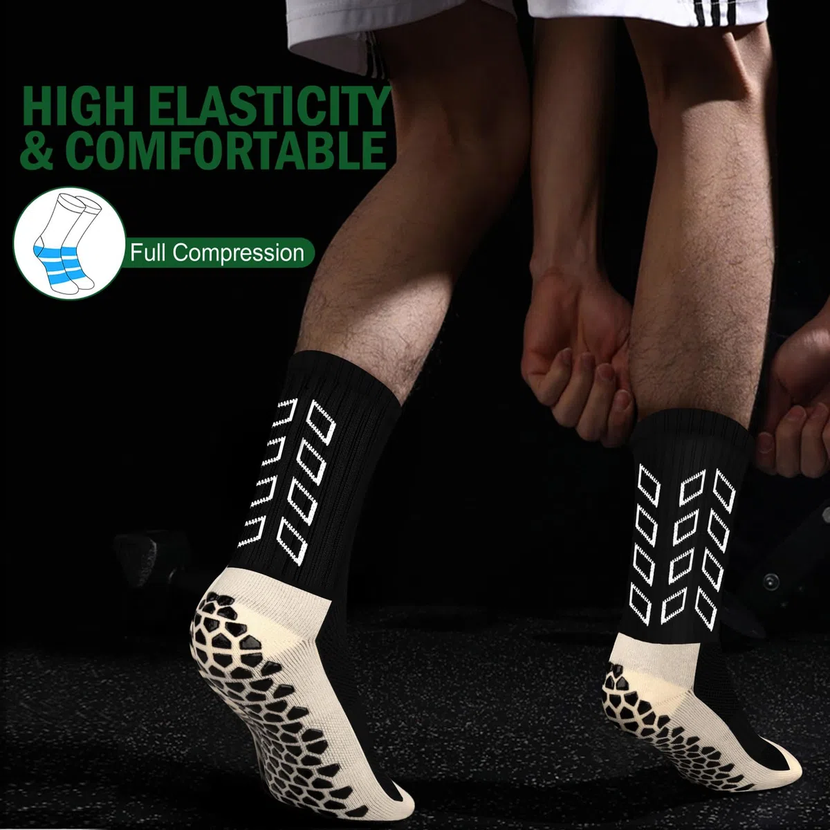 Calze Calcio Antiscivolo Uomo 37-45 Calze Antiscivolo Calcio Anti Vesciche Addensare Cotone Calzini Sportivi Donna Traspirante Calzini Grip Calcio per Ciclismo Trekking