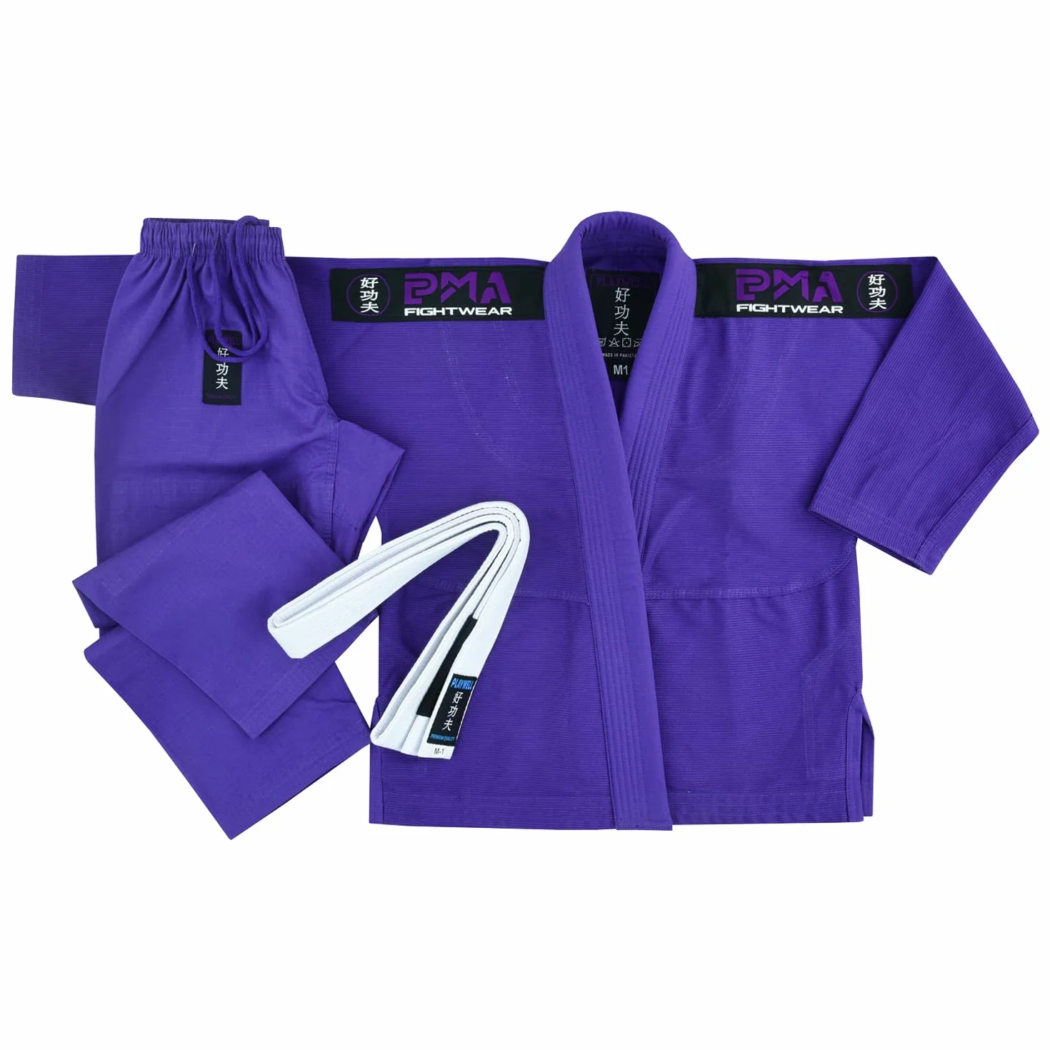 Playwell Uniforme per bambini viola Pro Girls Elite BJJ GI, (viene fornita con cintura bianca gratuita)