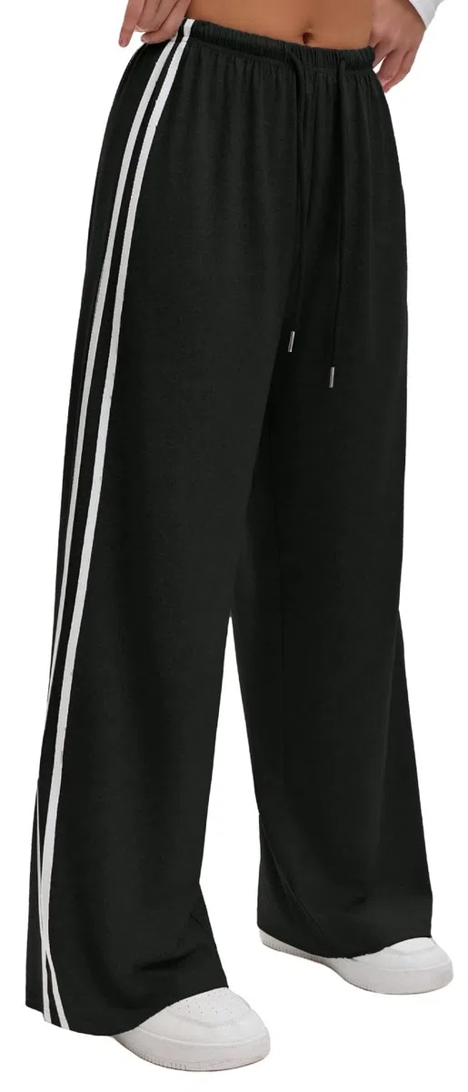 WINKEEY Pantaloni Tuta Donna Larghi Vita Alta con Tasche Pantaloni Sportivi Leggeri e Comodi Jogging Casual Fitness Palestra
