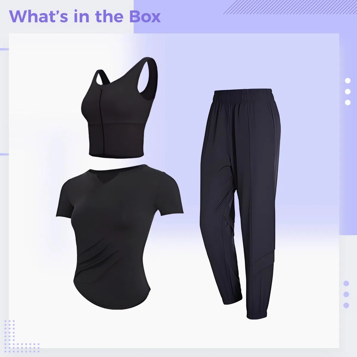 Set da allenamento da donna, reggiseno sportivo, top a maniche corte e pantaloni lunghi, per yoga e palestra, tessuto in poliestere spandex XXL, traspirante, design anti pelucchi