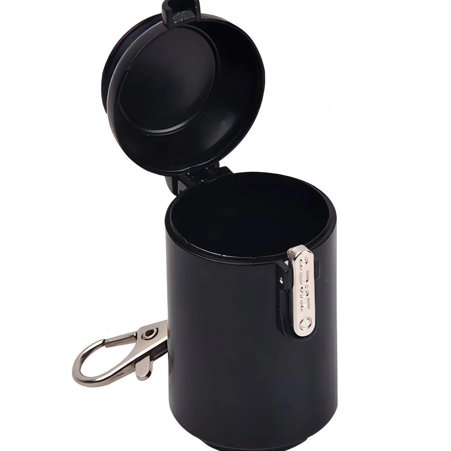 Nivofu Posacenere Portatile Tascabile Antiodore, Mini Portacenere Metallo, Posacenere Portatile Tasca con Gancio e Coperchio per Viaggio (Nero)