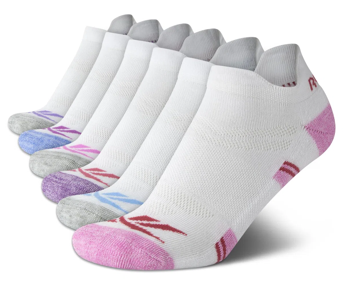 Reebok Calzini da donna alla caviglia, confezione da 6 paia di calzini sportivi a taglio basso da donna con linguetta anti-vesciche (4-10)