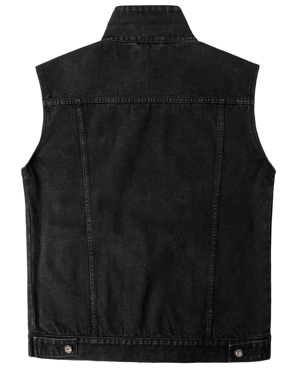 Gilet Smanicato in Jeans Uomo Retro Vintage Cotone Fresco Senza Maniche Giacca di Denim per Capispalla Fotografia Moto