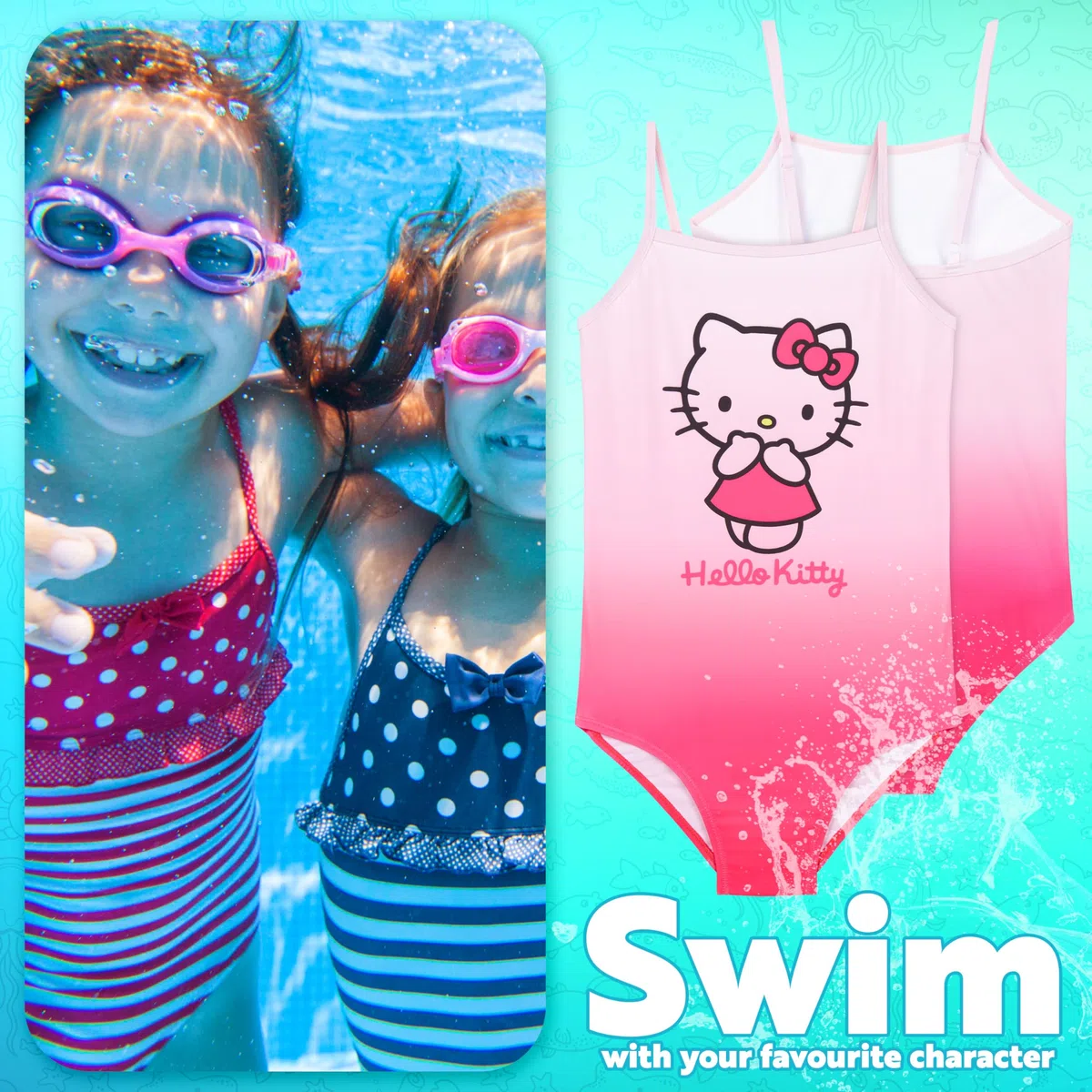 Hello Kitty Costume Piscina Bambina Costume Intero Resistente e Confortevole Costumi da Bagno Mare Ragazza per Spiaggia Piscina