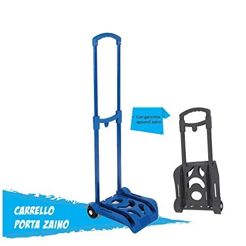 Carrello porta zaino CIAC nero pieghevole leggero e funzionale (Blu)