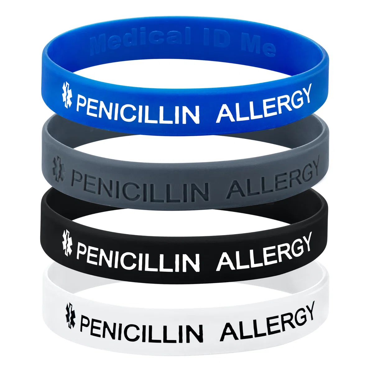 Braccialetti per allerta medica a forma di penicillina, 4 colori