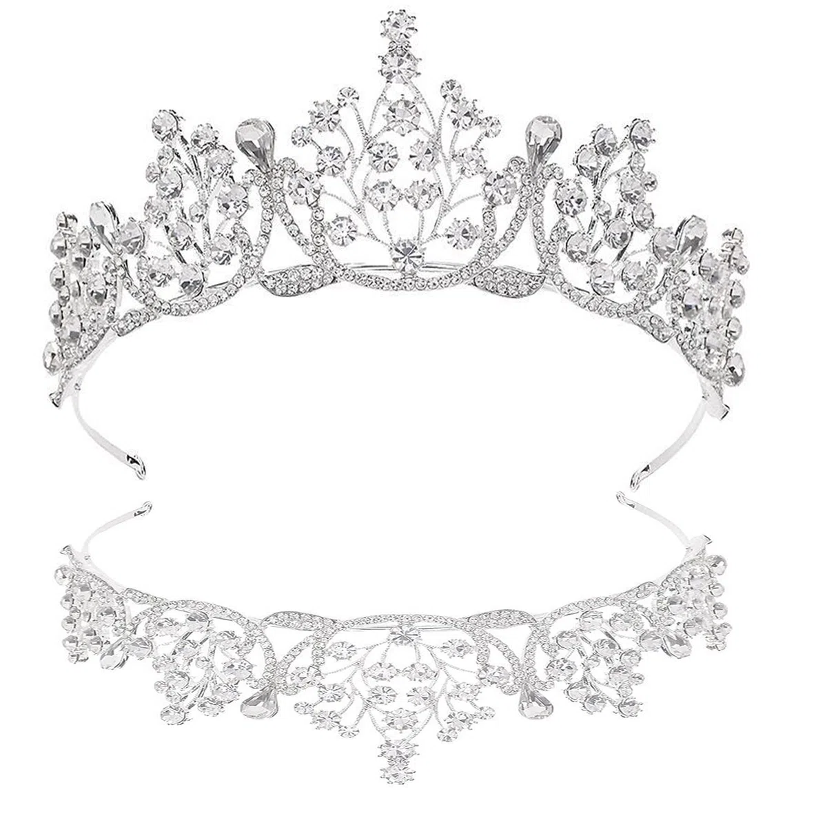 Schneespitze Bridal Tiara cerchietto,Sposa Cristallo Diadem Strass Corona principessa Wedding Tiara per Spettacoli Teatrali Per Matrimoni