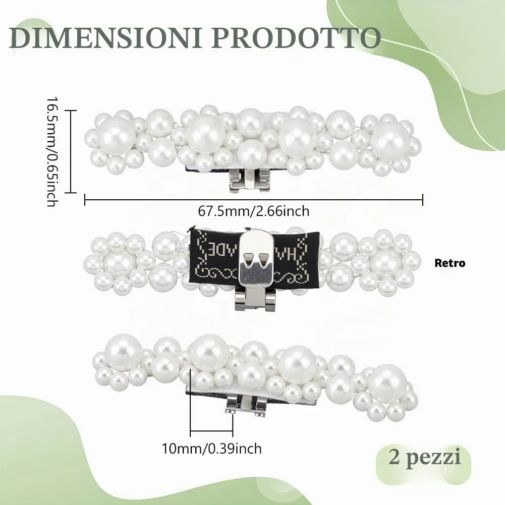 FINGERINSPIRE 2 Pz Fermagli per Scarpe con Fiori di Perle Bianchi Aggetti per Decorazioni Floreali per Scarpe con Perle, Ciondoli Decorativi per Calzature da Sposa, Tacchi, Sandali