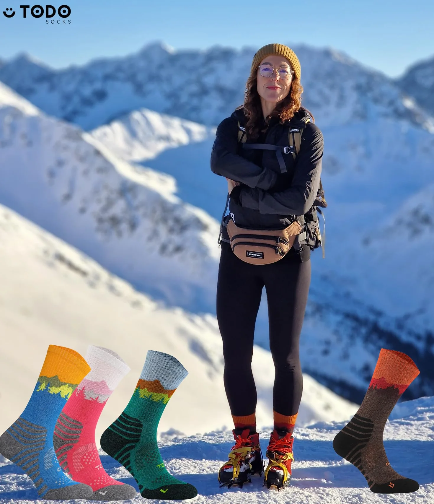 TODO Calze da Trekking BP 34% Lana Merino Uomo e Donna, per il Comfort Attività all'aperto Escursionismo, Campeggio, Foresta, Spedizioni in Montagna