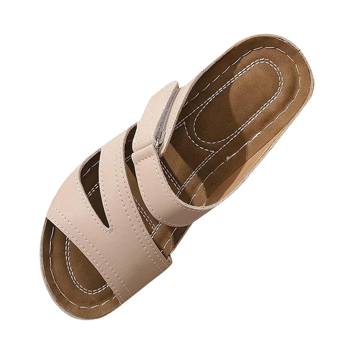 Ciabatte Donna Ortopediche Estive Aperte Leggere Pantofole con Zeppa Eleganti Antiscivolo Sandali Pianta Larga Comode Ciabatte in Pelle Basse Moda Scarpe Estive da Casa Mare Spiaggia Moda 2026