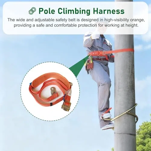 Scarpe da arrampicata antiscivolo regolabili con punte in gomma per arrampicarsi in sicurezza sui pali, dispositivi di protezione individuale per il lavoro, calzature resistenti per attività all'