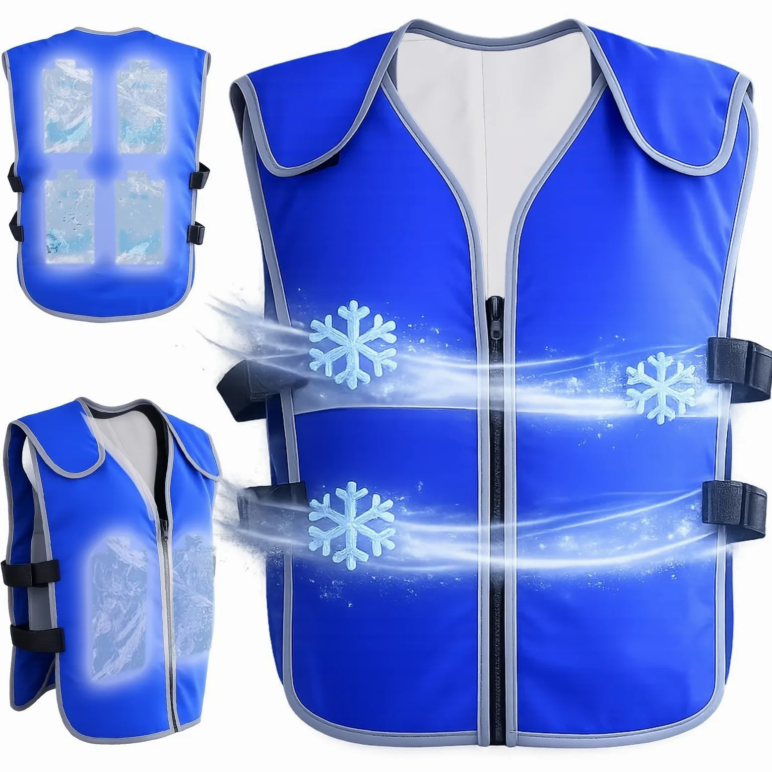 Generisch 2026 Gilet refrigerante per uomo, donna, adolescenti, gilet da ghiaccio regolabile per clima caldo, ideale per lavorare all'aperto, pesca, ciclismo, corsa, giardinaggio, moto