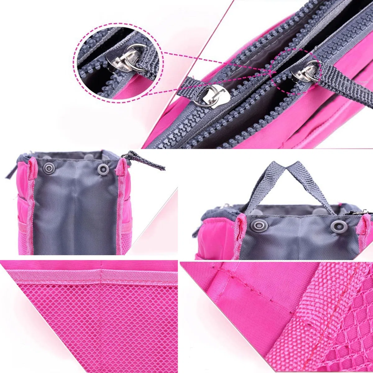 YUEMING Organizzatore Borsa Donna Con Doppio Manico - Sacchetto Da Viaggio Con Doppia Zip, Fodera, Tasche Multiple Per Cosmetici