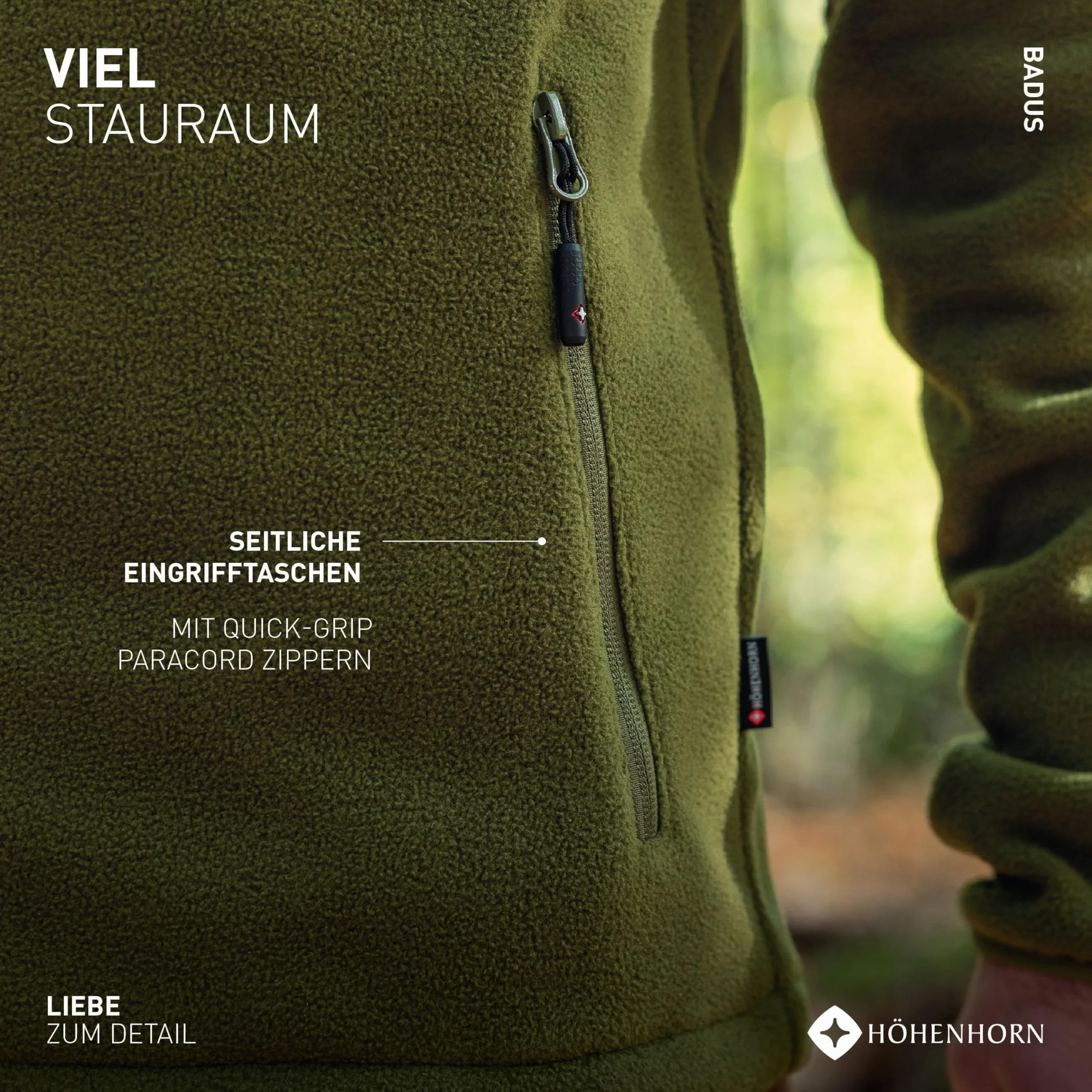 HÖHENHORN Badus Eigler Giacca in pile da uomo Full Zip Outdoor Trekking Trekking