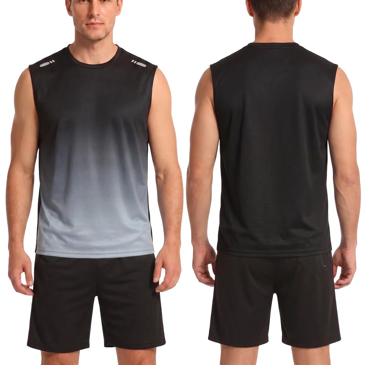 Canotta da Uomo Senza Maniche in Rete Traspirante Sportiva Canottiera Asciugatura Rapida Sportive Maglietta Funcional con Striscia Riflettente per Palestra Corsa Bodybuilding Allenamento