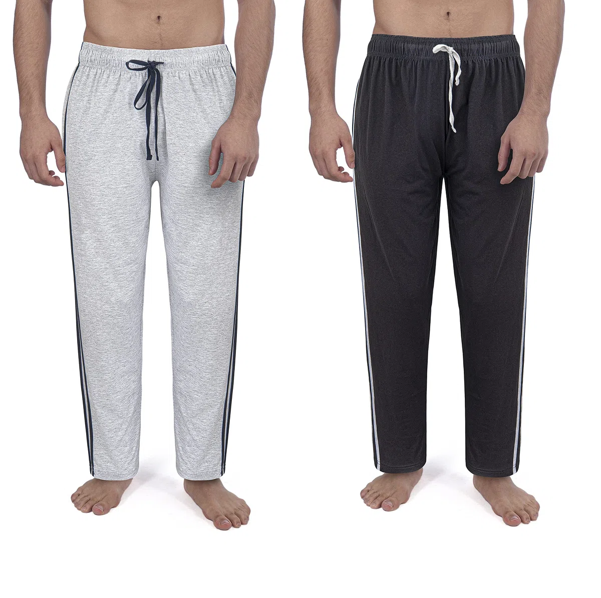 Pantaloni da notte lunghi da uomo (2 pezzi) pigiama, pantaloni da notte 100% cotone