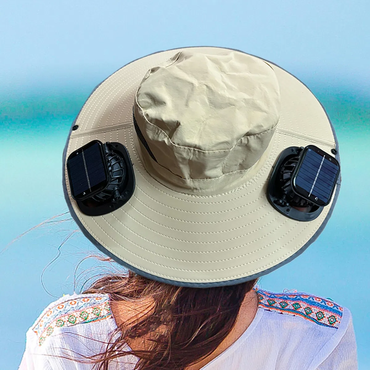 Cappello con Ventole a Energia Solare Protezione UV, Cappello Leggero e | Copricapo Outdoor Escursionismo Campeggio Pesca Attrezzatura Personale Per Spiaggia Pesca Campeggio Outdoor V