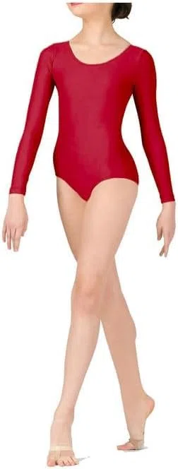 Prime fashions - Body a maniche lunghe da ragazza e donna - Nylon lucido - Vestibilità comoda