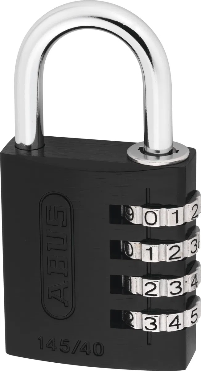 ABUS 34605-145/40_NERO_B Lucchetto in alluminio con combinazione a 4 cifre, 40 mm, nero, 1 pezzo
