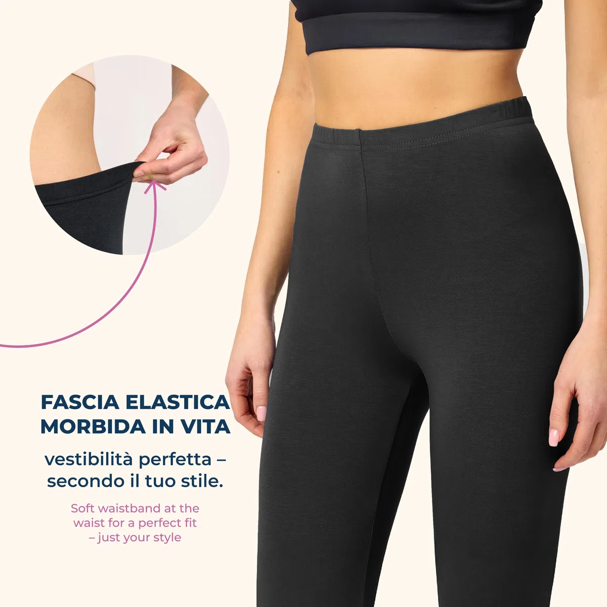 Merry Style Leggins Corti Donna 3/4 Pantaloni Capri Leggins Donna in Viscosa Traspirante, Pantaloncini Fitness Corti per Sportivi o Casual MS10-144