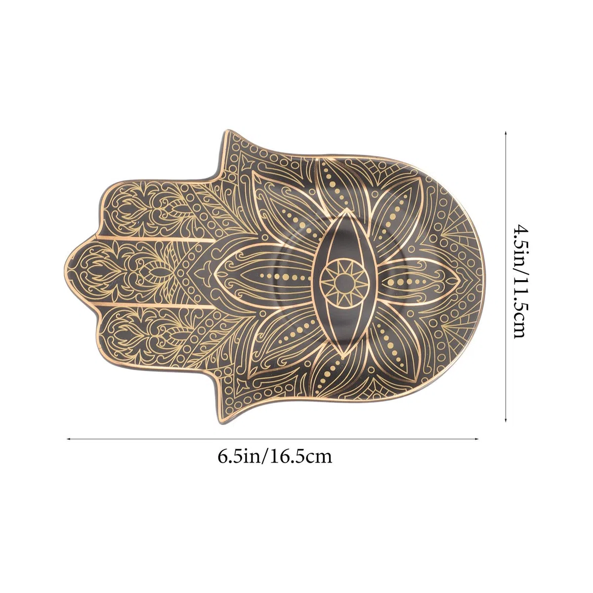SHERCHPRY Vassoio in Ceramica Decorativo Mano di Fatima, Sottobicchiere da Tavolo Multifunzione, Piatto Espositore per Gioielli e Organizer per Scrivania, Regalo la Casa e Ufficio