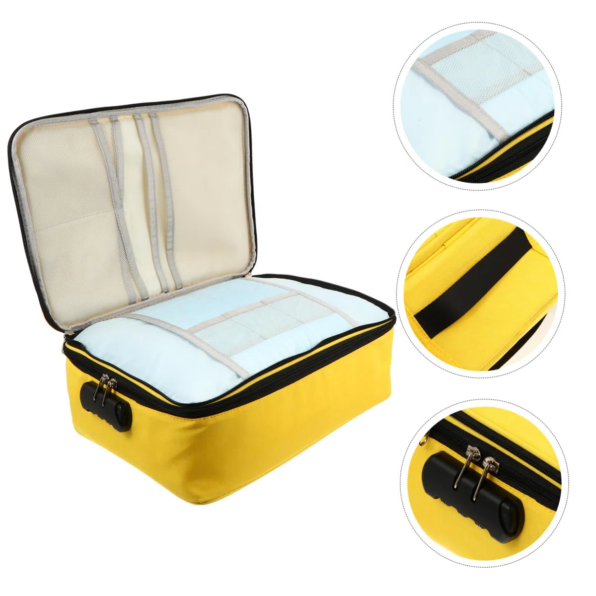 1pezzi Capacità Pouch Multifunzionale Per Documenti e Carte Con Serratura Astuccio Materiale Resistente Per Uso Quotidiano e Viaggi