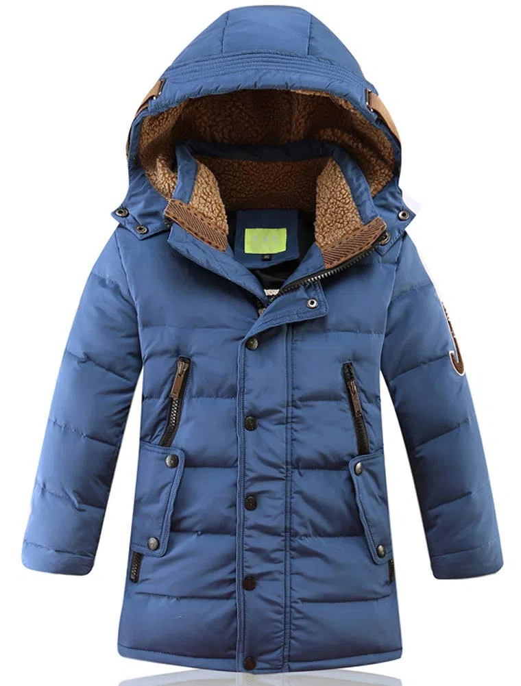 Cappotto con Cappuccio da Ragazzo Giubbotto Trapuntato Parka Incappucciato Inverno 4-13 Anni