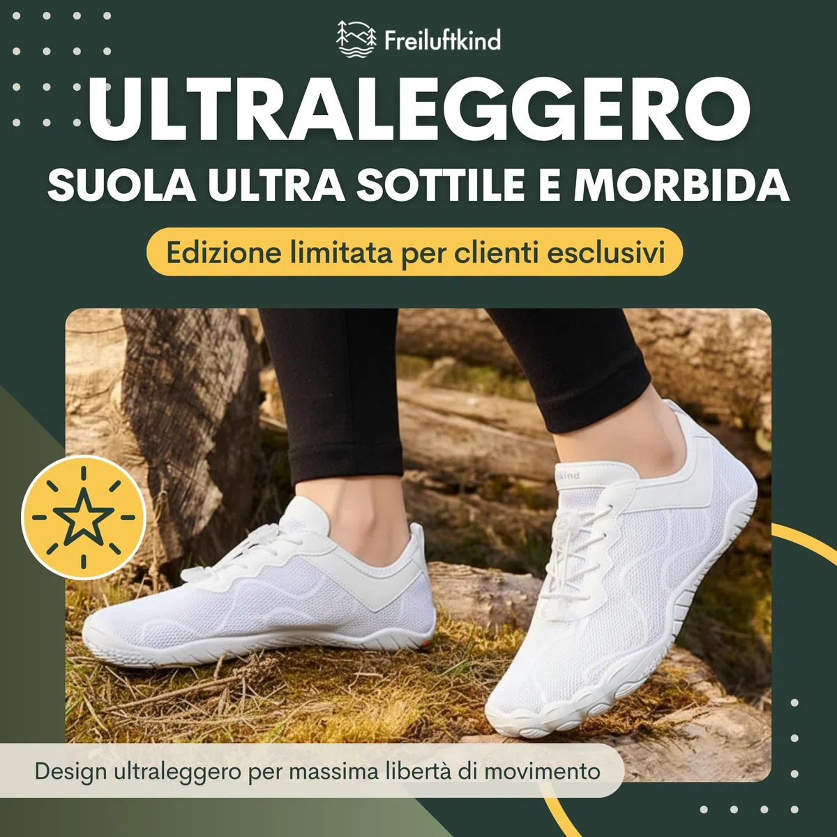 Freiluftkind Kokoda Barefoot Shoes Antiscivolo – Il Scarpe Barefoot Perfetto per la Tua Avventura – Scarpe Barefoot Uomo e Donna