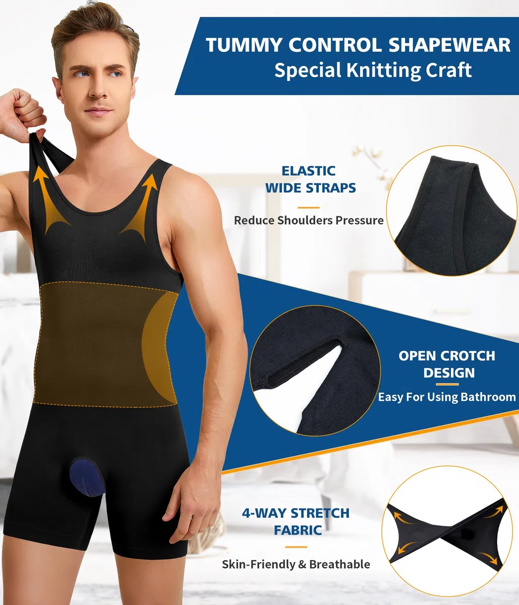 Abbigliamento uomo, controllo dell’addome, body trainer, modellatore del corpo, camicie di compressione, pantaloncini per dimagrire l’addome
