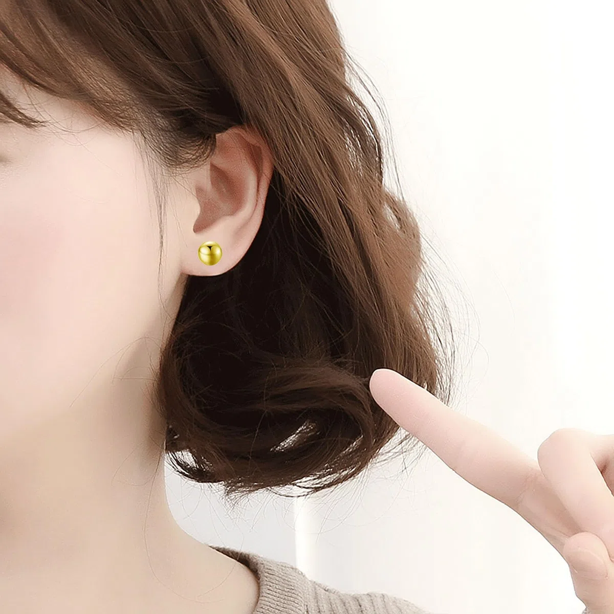 5 Paia Orecchini Sfera Argento 925 per Donna Uomo Bambina Orecchino a Perno Pallina Oro Piercing Orecchini Donna Sfera Oro Piccoli Orecchino a Lobo Rotondi Ipoallergenici