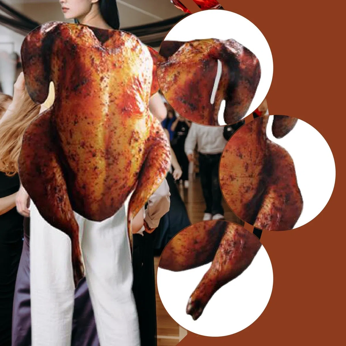 Costume da Arrosto di Halloween Riutilizzabile, Costume da Cosplay per Ringraziamento e Feste, Divertente Travestimento per Adulti- M Adult
