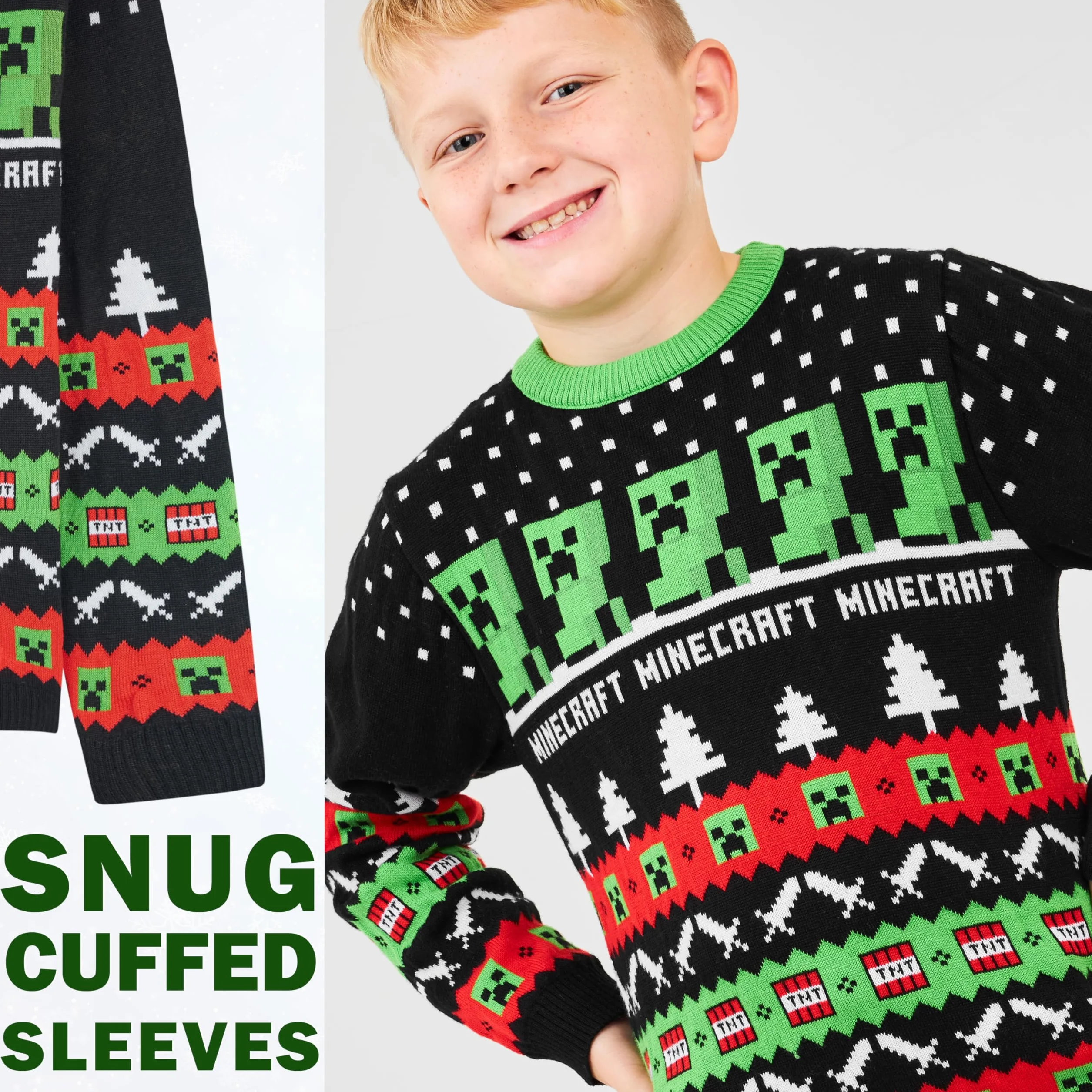MINECRAFT Maglione di Natale per Bambini e Ragazzo, Maglione Natale - Idee Regalo