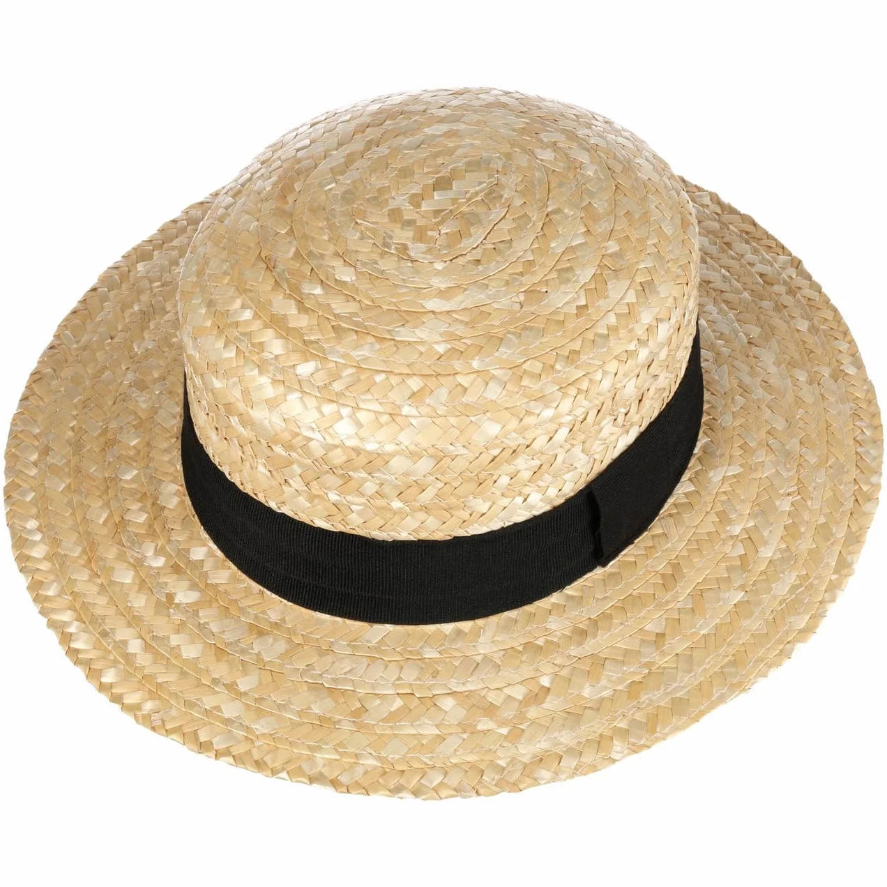 LIPODO Boater Paglietta Donna Uomo Made in Italy Cappello da Sole in Paglia di frumento Cappello da gondoliere Copricapo con Fascia in Gros-Grain Primavera Estate